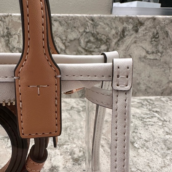 Tory Burch Ella PVC Vinyl Clear Mini Tote bag - Picture 3 of 11